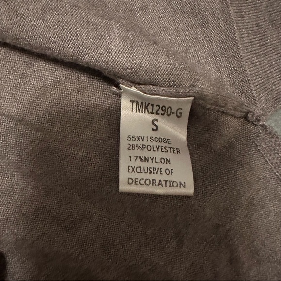 THML gray orange striped long sleeve crewneck sweater size S - Picture 7 of 8